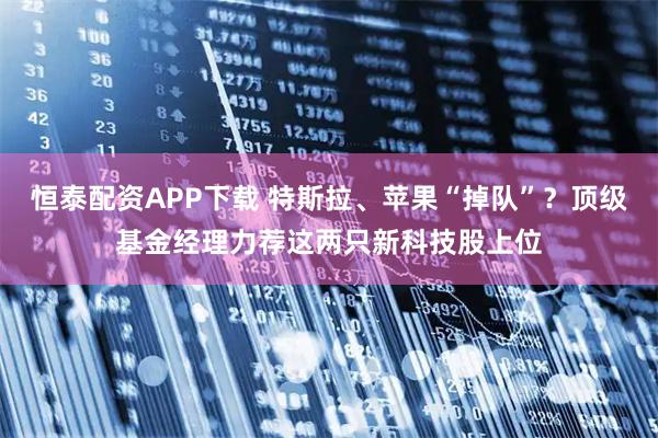 恒泰配资APP下载 特斯拉、苹果“掉队”？顶级基金经理力荐这两只新科技股上位